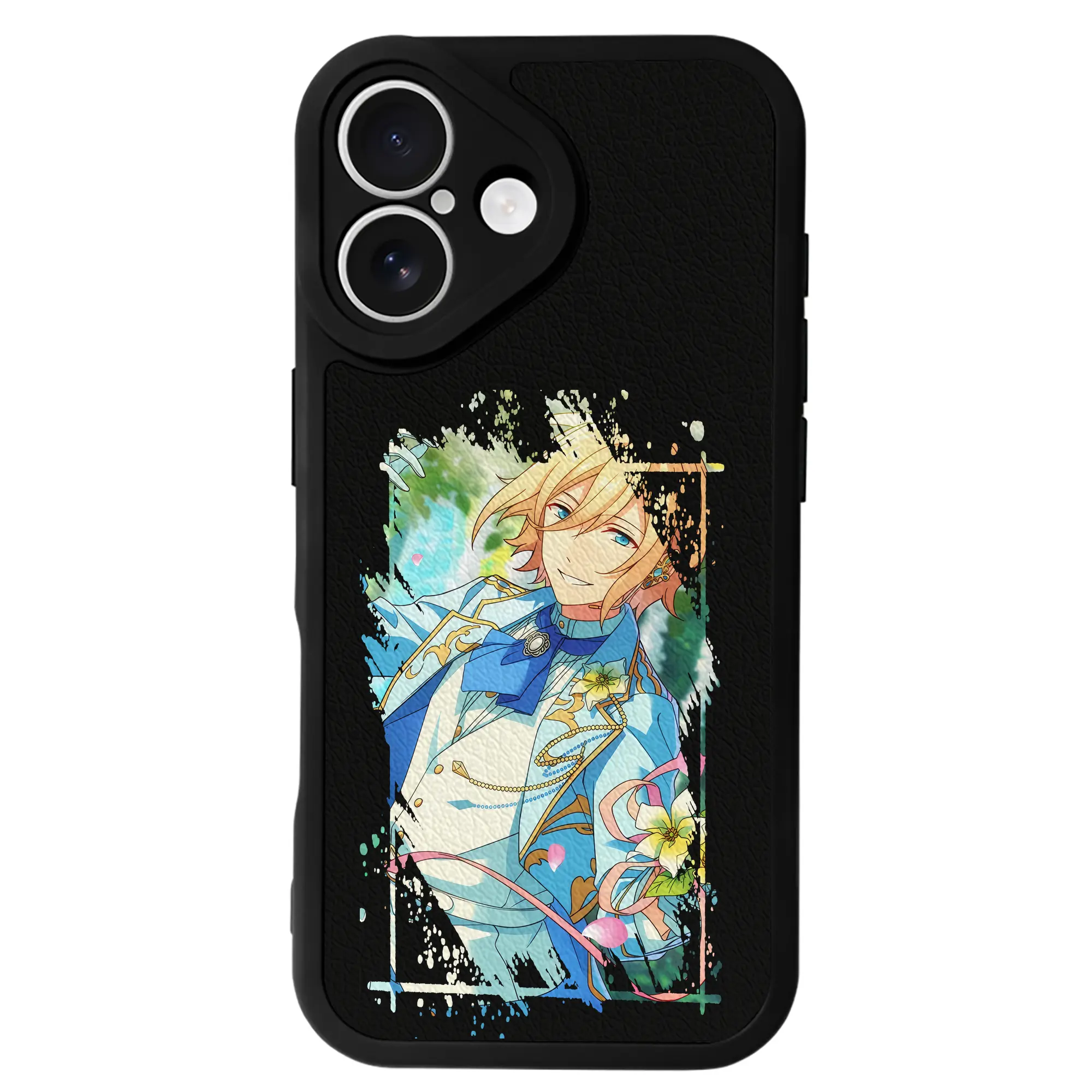 あんさん ぶる グッズ fine 天祥院英智 - IPhone 16シリーズ対応 ・ シリコンスマホケース ・ レザー調 ・ 高精度フィット ・ 耐衝撃 ・ ワイヤレス充電対応 ・ 精密カット